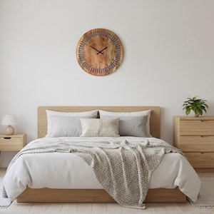 Large lilac Resin & Mango Wood Wall Clock