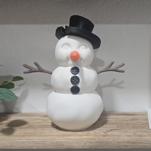 3D Printed Snowman Decoration | Festive Winter Ornament | Cute Holiday Decor | Christmas Gift Idea