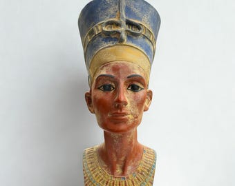 Handgefertigte Königin Nofretete Büste: Ägyptische Steinskulptur