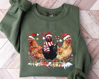 Camisa de pollo de Navidad, camisa de Merry Chickmas, camisa amante del pollo, camisa de pollo de Navidad, camisa de Navidad