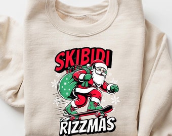 Skibidi Rizzmas Santa Shirt, Merry Rizzmas Sigmas Sweatshirt, Gen Alpha Christmas Gift, Funny Santa Claus Sweater, Funny Christmas Sweater