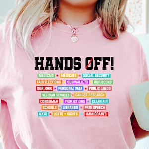 Hands Off Shirt, Protest T-Shirt, anti MAGA FDT Crewneck, Anti Trump Liberal Tee, Democrat sweatshirt,Feminist Resist Fascism,Anti Maga Gift
