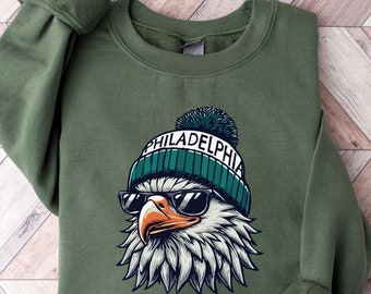 Camiseta de fútbol de la vieja escuela de Filadelfia, sudadera con águila de los años 90, camiseta retro del día del juego de Filadelfia, regalos para fanáticos del fútbol, sudadera con capucha de Filadelfia