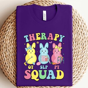 Therapy Squad Shirt, Easter Day Shirt, SLP OT PT Team, Easter Bunny, Occupational Therapy, Physical Therapy, Easter Day Gift, Therapist Gift