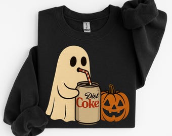 Sudadera de Halloween con fantasma de Coca-Cola Light, suéter de fantasma de Coca-Cola Light, camiseta divertida de esqueleto de Coca-Cola Light, camiseta de Coca-Cola Light, sudadera con capucha para amantes de la Coca-Cola Light