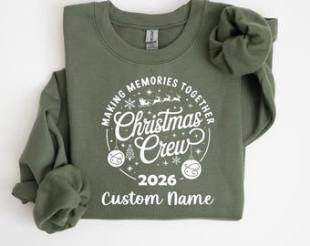 Personalized Christmas Crew Shirt, Family Christmas tShirt, Family Christmas Gift, Christmas Shirt, Christmas Eve Holiday long sleeve Gift