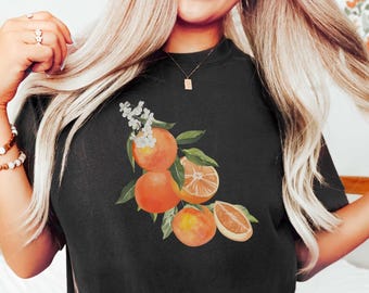 Orange Shirt, Orange Fruit TShirt, Aesthetic Citrus Tee, Summer Citrus Shirt, Orange Graphic Tee,Summer Spring Shirt, Orange Lover Tee