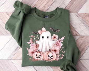 Retro Ghost Shirt, Floral Ghost Halloween Shirt, Flower Halloween Shirt, Cute Ghost Shirt, Retro Fall Shirt, Ghost Shirt