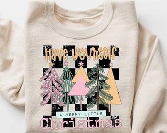 Christmas Tree Sweatshirt, Merry and Bright Shirt, Comfort Christmas Sweater, Holiday Sweater Plus Size, Christmas Gifts for Women
