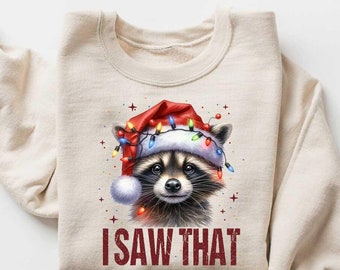 Christmas Raccoon Shirt, Retro Raccoon, Sorry Santa I've been Feral Shirt, Funny Raccoon Shirt, Christmas Meme Shirt, Funny Christmas Shirt.