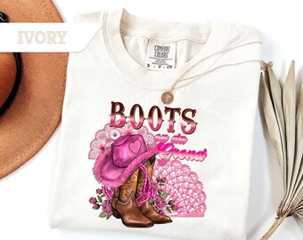 Comfort Colors®Cowgirl Boots Line Dance Shirt,Western Apparel Tee,Country Music Gift,Boots on the Ground Shirt,Cowboy Boots T-shirt,Country