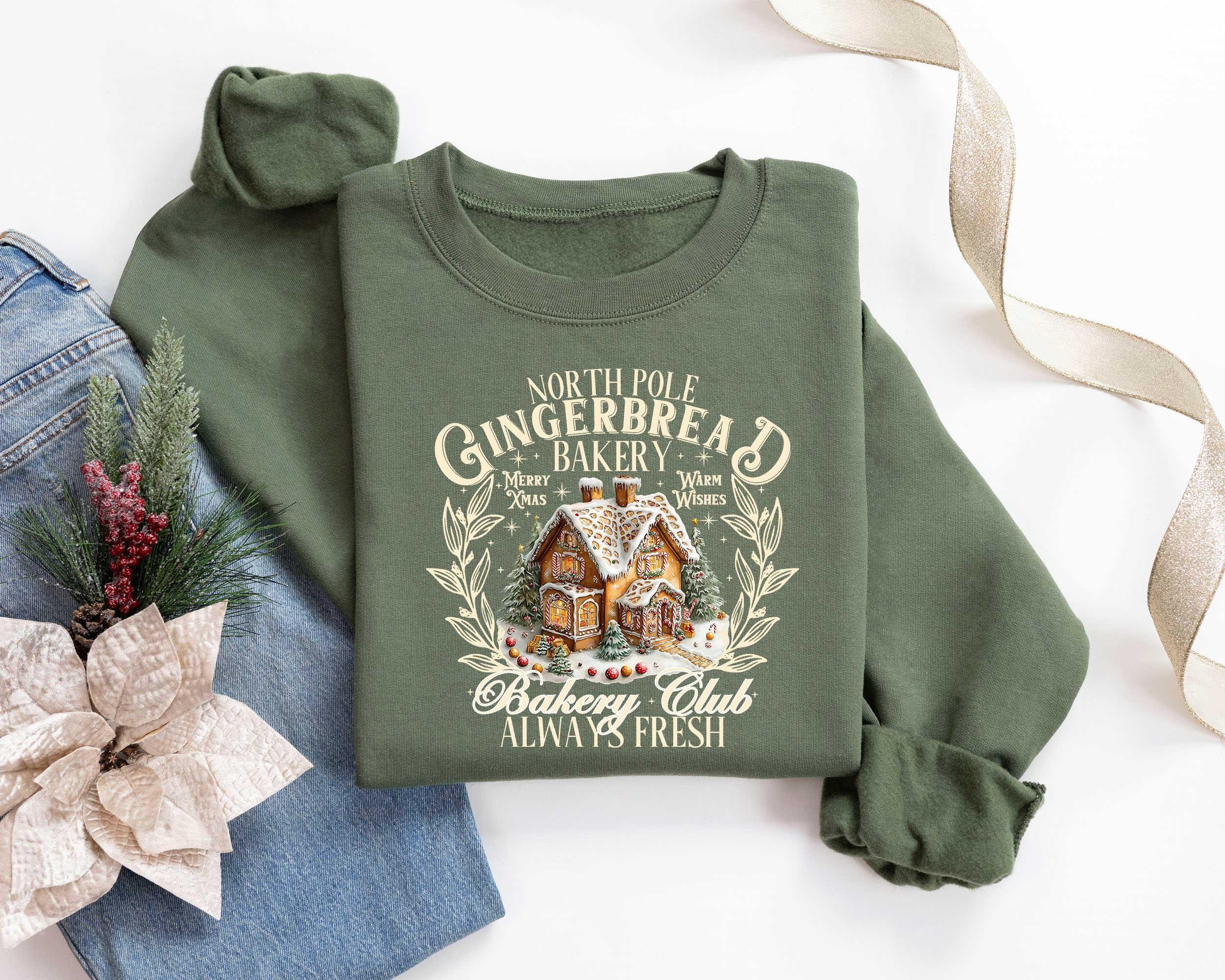 Mrs. Claus Gingerbread Bakery, Gingerbread Crewneck, Gingerbread Sweater, Christmas Sweatshirt, Xmas Gift, Christmas Sweater Women