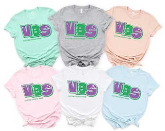Custom Church VBS T-shirt,Personalized Church Crew Shirt,VBS Vacation Bible School T-shirt,Jesus Lover Shirt,Religious Bible Verse Cross