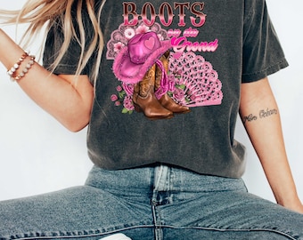 Cowgirl Boots Line Dance Shirt,Western Apparel Tee,Country Music Gift,Boots on the Ground Shirt,Cowboy Boots T-shirt,Country Music Shirt