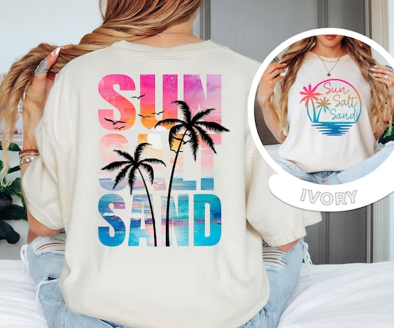Comfort Colors® Sun Sand Salt Beach T-Shirt, Summer shirt, Trendy Beach Tee for Women, Summer Vacation Shirts,Womens Beach Shirt,Summer Tee