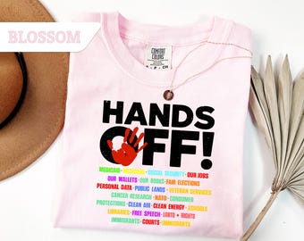 Camiseta de protesta "Manos Fuera", camiseta de activismo político, camiseta de derechos ambientales, salvaguarda las tierras públicas, regalo de cuello redondo de libertad de expresión