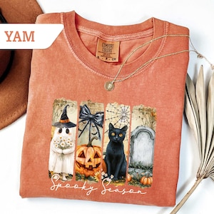Comfort Colors®Spooky Season Shirt, Spooky Halloween Tshirt, Spooky Fall Tee, Spooky Ghost Sweatshirt, Spooky Gift For Halloween,Ghost Tee