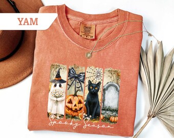 Comfort Colors®Spooky Season Shirt, Spooky Halloween Tshirt, Spooky Fall Tee, Spooky Ghost Sweatshirt, Spooky Gift For Halloween,Ghost Tee