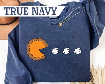 Comfort Colors® Pumpkin Pie Man Funny Thanksgiving Sweatshirt, Thanksgiving Humor Tee, Pumpkin Season Pie Man Shirt Pumpkin Patch Day Gift