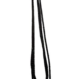 May include: A black beaded necklace with multiple strands of small, round beads.