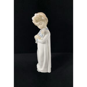 Vintage NAO Lladro Figurine | Girl in Nightgown with Doll image 1