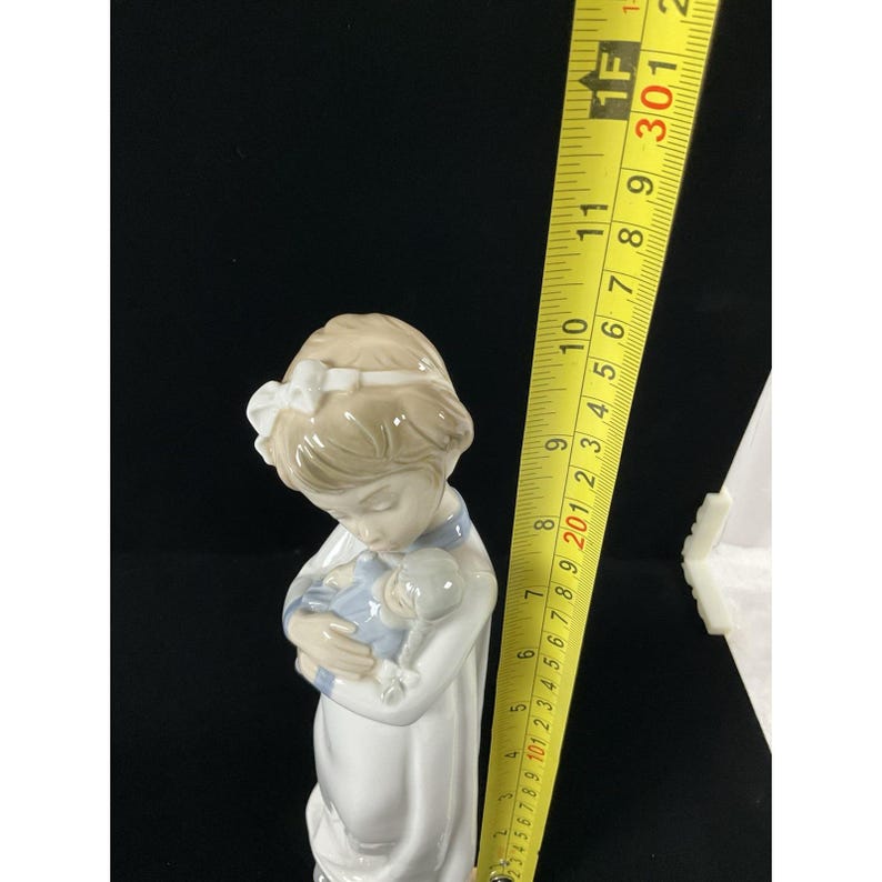 Vintage NAO Lladro Figurine | Girl in Nightgown with Doll image 7