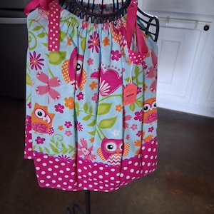 Cute Owl print girls Pillowcase dresses
