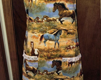 Horse print womens apron size s/m/l/xl/2x/3x