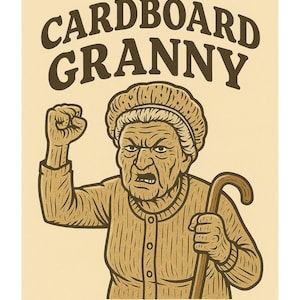 Cardboard Granny™ Funny Metal Band Parody T-Shirt | Guess the Band Vol. 6 | Vintage Hardcore Granny Graphic Tee | Heavy Music Spoof