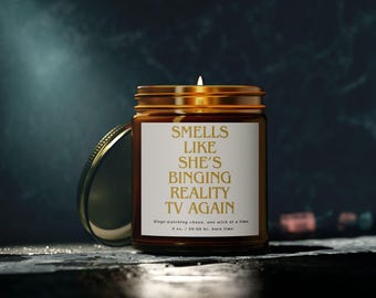 9 oz Candle, Reality TV Scented Candle, Cozy Home Decor, Gift for TV Lovers, Relaxation Candle, Unique Candle Gift