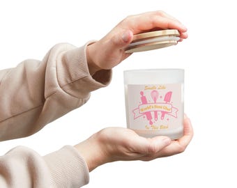 Chef Candle: Frosted Glass, Wood Wick, Vegan, Hand-Poured