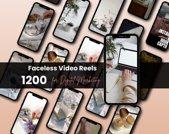 1200 Faceless Video Reels- MRR PLR- Digital Marketing Videos- Faceless Marketing- Master resell rights- Canva Editable Templates- Instagram