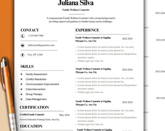 Professional Resume Template, Executive Cover Letter, Entry Level Template, Editable CV Icons, Minimalist Word & Doc Format, Interview Guide