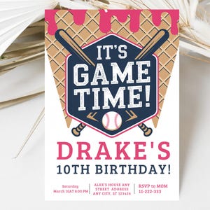 Editable Baseball Birthday Invitation: Rookie of the Year Canva Template (5x7 Digital Download)
