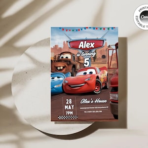 Cars McQueen Birthday Invitation: Editable Template (Digital Download)