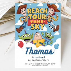 Editable Toy Story Birthday Invitation: Canva Template (Digital Download 5x7in