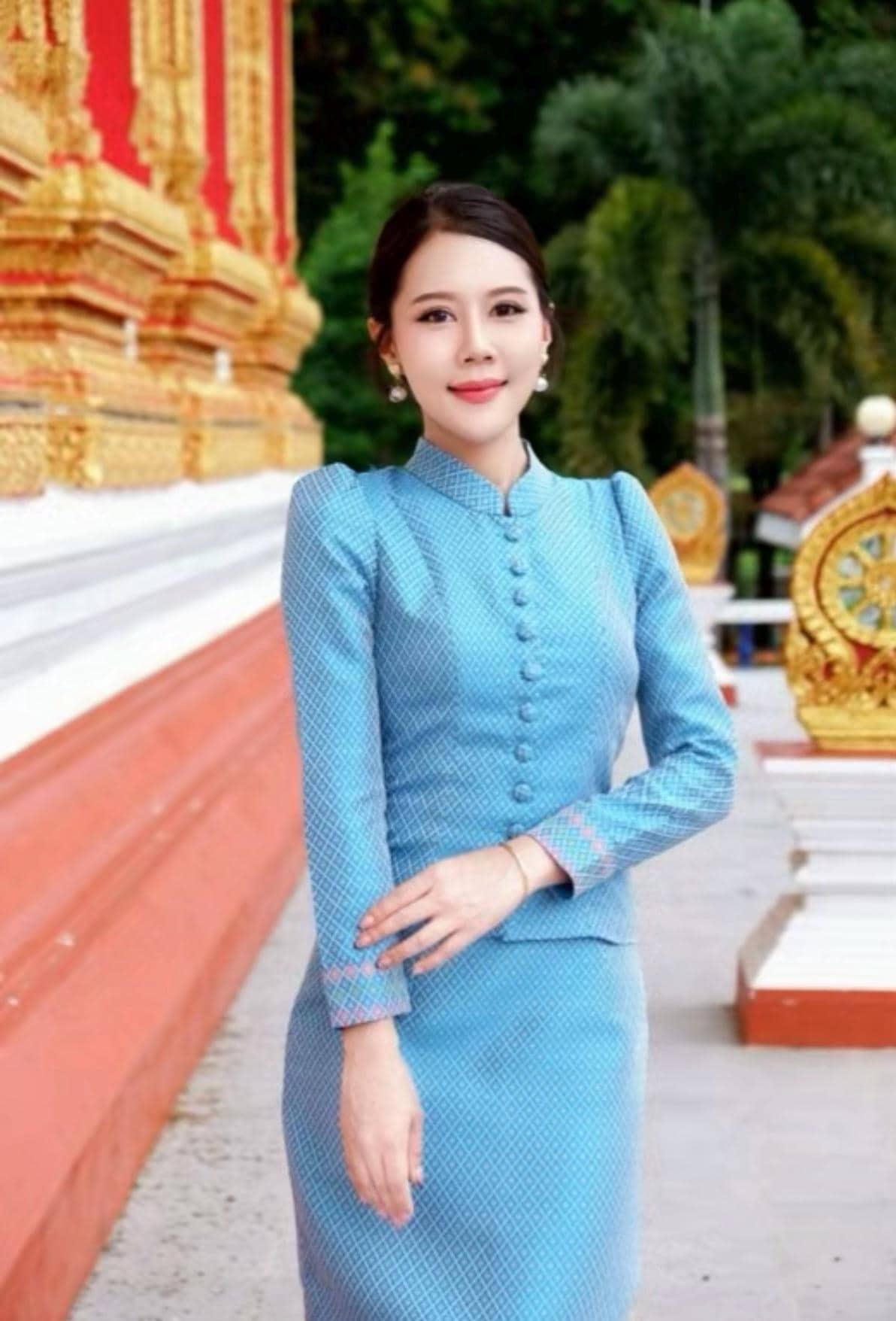 Stunning Thai Chitlada Dressi Thai/Laos Dressi Handwoven I Temple Dress| Asian Dress| Mother of Bride| Waist Up To34"