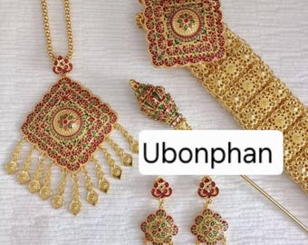 Antique traditional Thai/Khmer Accessory set| Thai/Khmer Jewelry set| Asian Jewelry Set for wedding