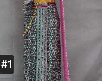 Gorgeous Traditional Thai DressI Thai/Khmer Wedding DressI Bridmaid Dress| Chut Thai| HandmadeI Printed Fabric | Waist up to 36&quot;