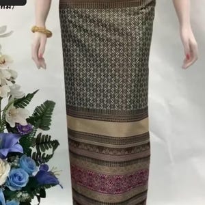 Stunning Handwoven Thai/Laos|Khmer Skirt| Handmade Zipper Skirt | Temple Skirt| Asian Skirt| Made to Measurement | Plus Size Available