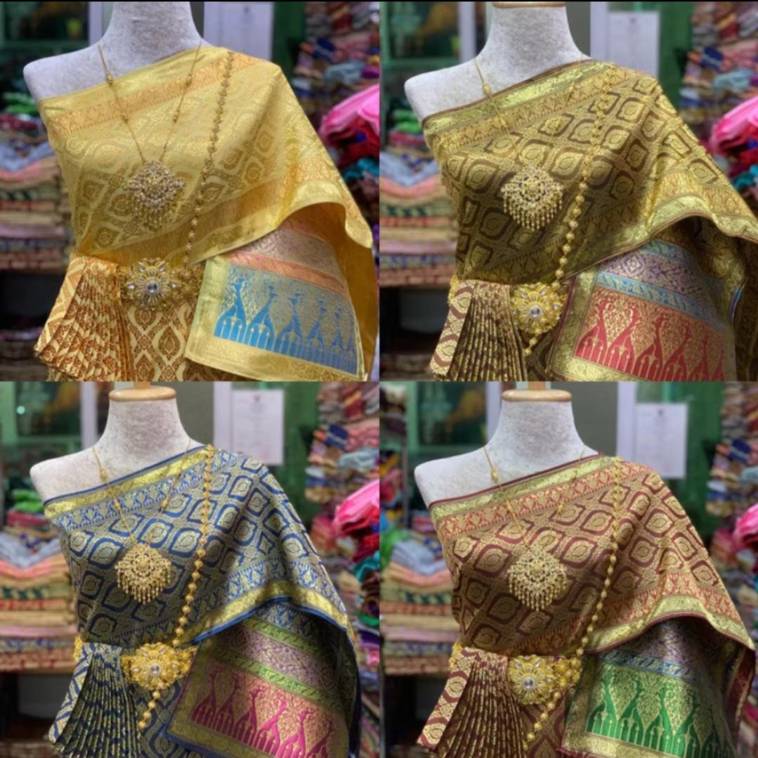 Beautiful Traditional Thai DressI Thai/Khmer Wedding DressI HandwovenI Synthetic SilkI Plus Size available