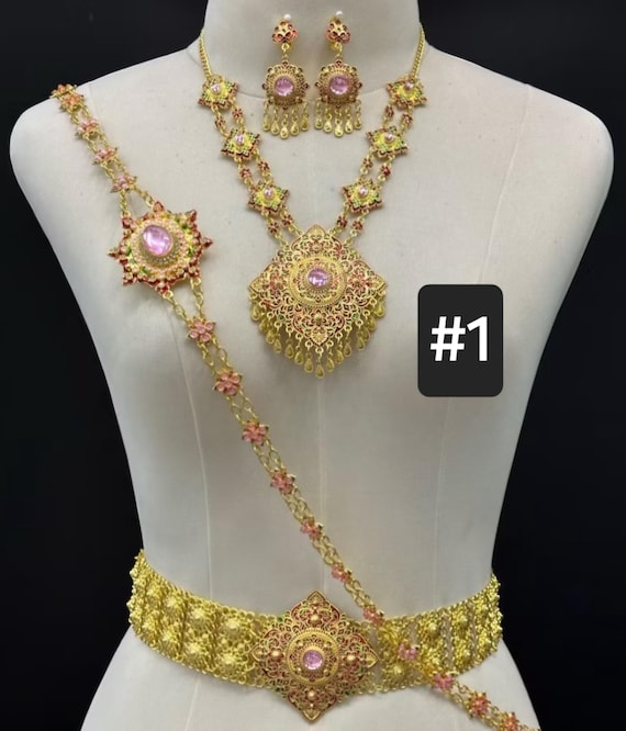 Beautiful traditional Thai/Khmer Accessory set| Thai/Khmer Jewelry set| Asian Jewelry Set for wedding