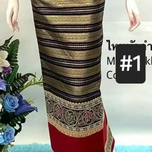 Stunning Handwoven Thai/Laos|Khmer Skirt| Handmade Zipper Skirt | Temple Skirt| Asian Skirt| Made to Measurement | Plus Size Available