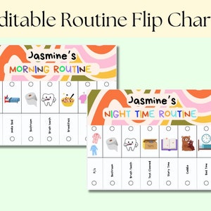 Routine Flip Chart, Morning Routine, Bedtime Routine, Kids Routine ...