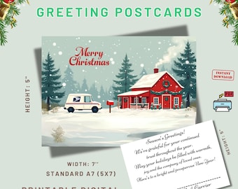 Letter Carrier Greeting Postcards, Tree Farm Merry Christmas Snowglobe postcards, Mail Carrier Christmas Postcard,Usps Postal Greetings Card
