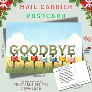 Rural Scene Mail Carrier Postcard 4”x6”- Printable Mail Carrier Postcard,Changing Routes or Moving On Announcement,Letter Carrier Post Cards