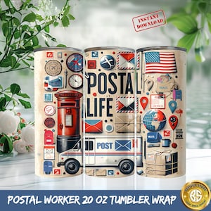 Postal Worker 20 oz Tumbler Wrap,Mail Carrier Tumbler Wrap,Mail Tumbler,Postal Worker Skinny Tumbler Design,Tumbler Wrap,sublimation tumbler