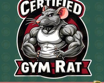Certified Gym Rat Sublimation Design PNG, Workout T-Shirt, Funny Gym Shirt, gym funny shirt, gym shirt,rat shirt,gym lover gift,Gym Life,DTF