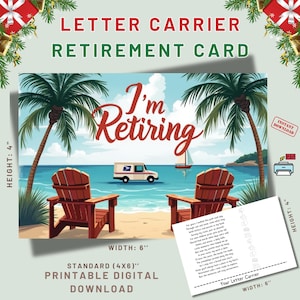 Cartoline di notifica di pensionamento stampabili per postini - cartoline con poesia, biglietto di pensionamento del postino, biglietto di pensionamento USPS