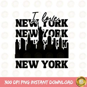 New York City PNG: NYC T-Shirt Sublimation Design (Digital Download